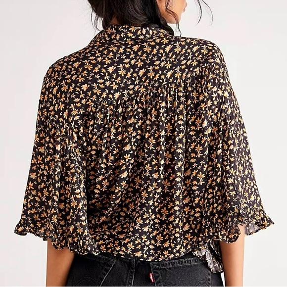 Free People Calisto Bed Ruffle Tie Front Top - Picture 3 of 5